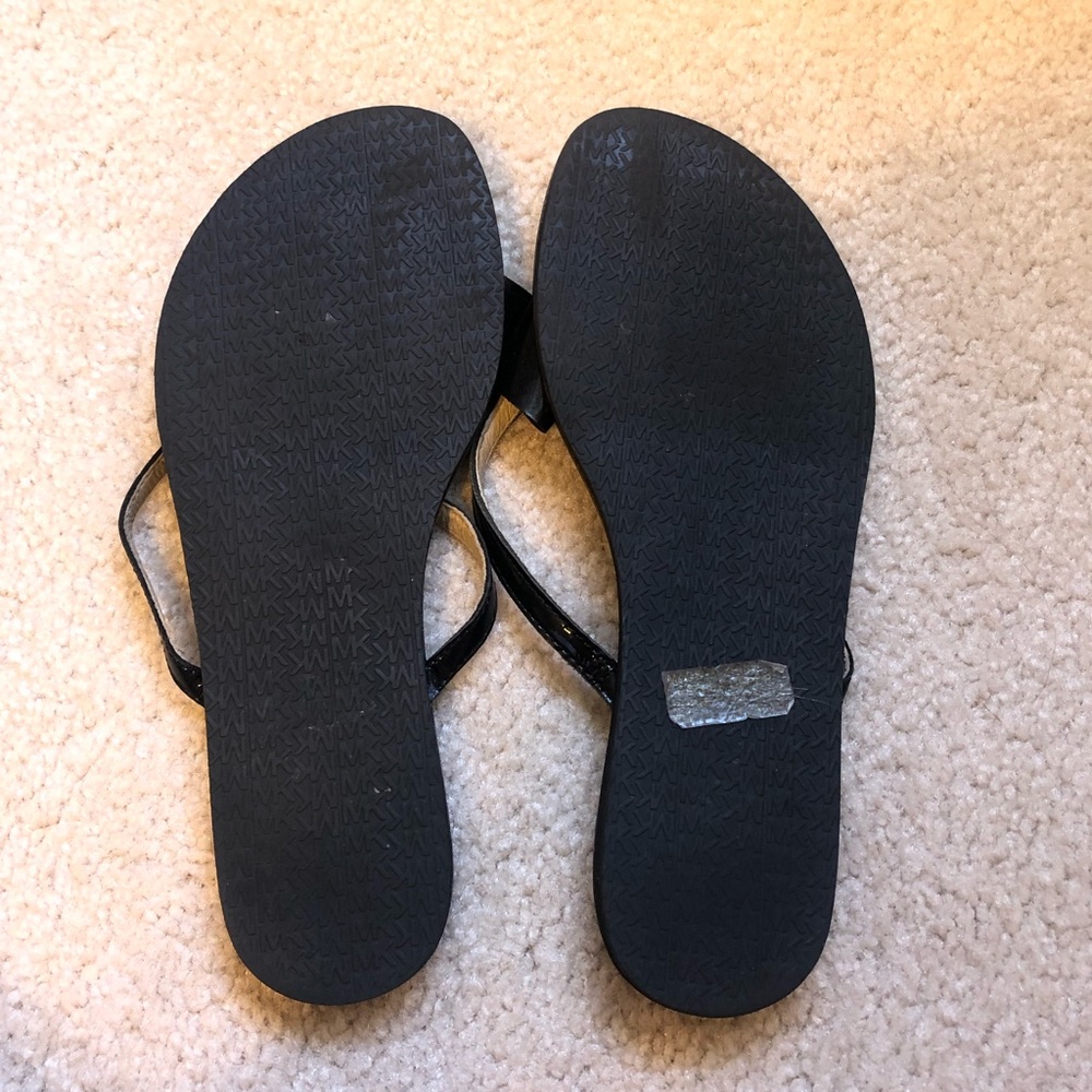 NWOT Michael Kors Bow Leather Thong Flip Flops - Picture 6 of 6
